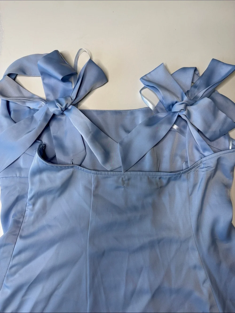 UO Bri Double Bow Satin Mini Dress Size Large